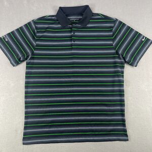 Nike Dri-Fit Golf Polo Shirt Men's Large Black Green Striped California Cup 2010